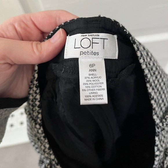 Ann Taylor loft gingham business casual capri pants size 6 petite unique wool - Picture 2 of 7